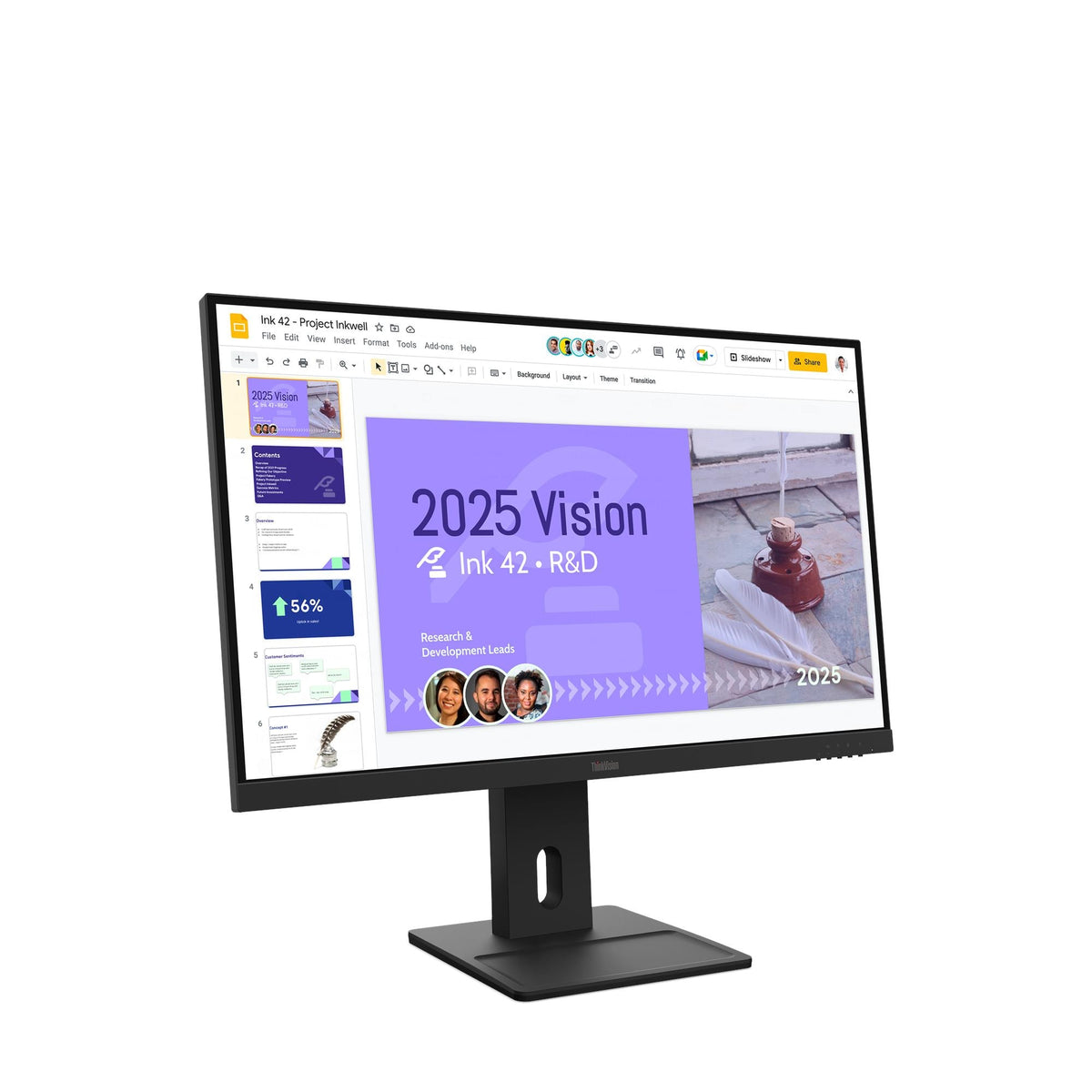 Lenovo ThinkVision E27Q-40 27" QHD Monitor – angled view