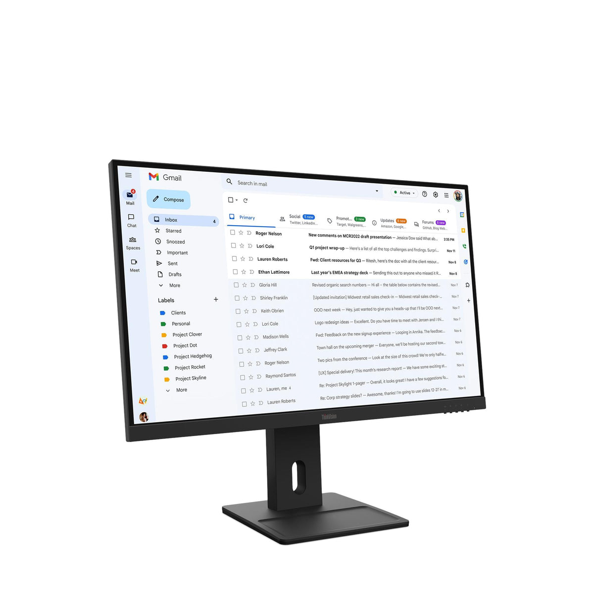 Lenovo ThinkVision E27-40 27" Monitor – angled view