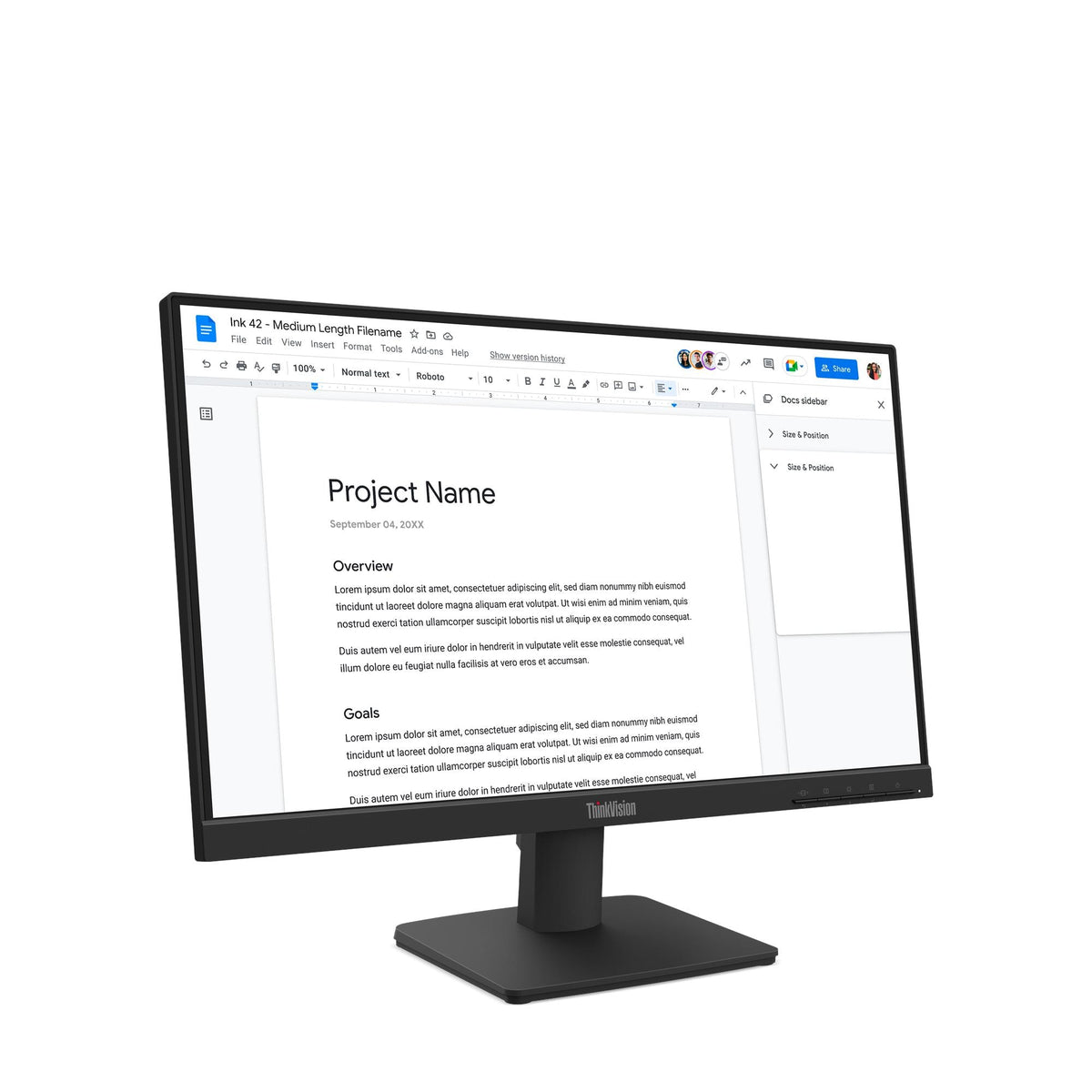 Lenovo ThinkVision S22-4e 21.5" Monitor – angled view