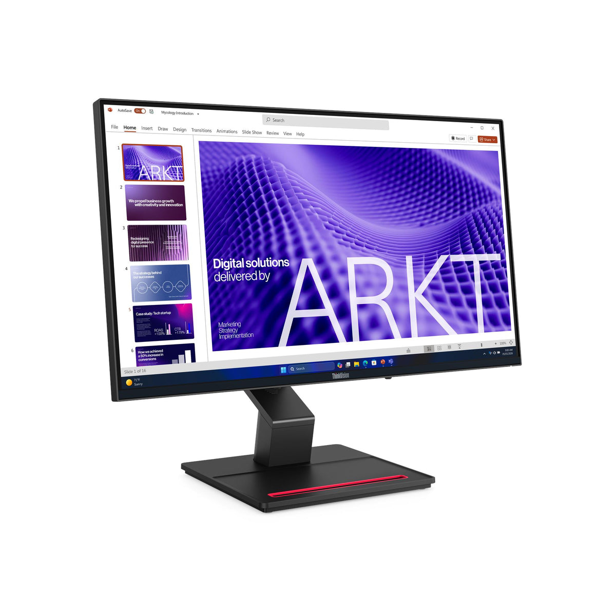 Lenovo ThinkVision T24D-4t 23.8" Touch Monitor – angled view