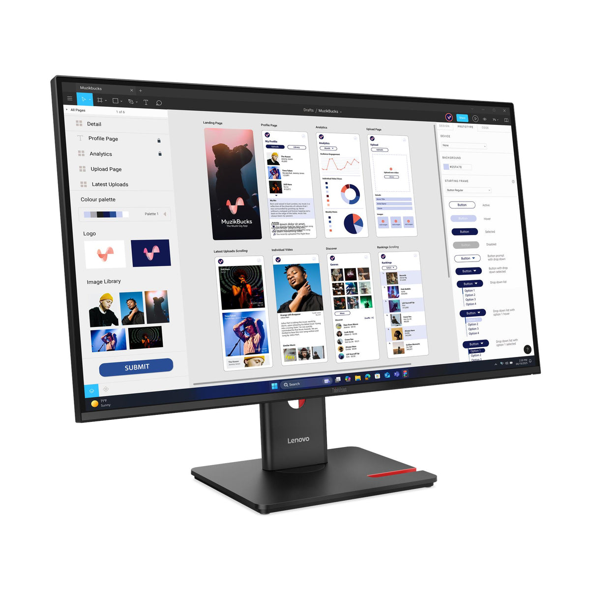 Lenovo ThinkVision T32UD-40 – angle view