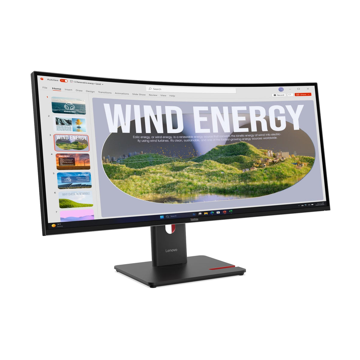 Lenovo ThinkVision T34WD-40 – angle view