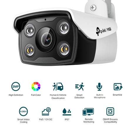 TP-Link VIGI C330 3MP outdoor full-colour bullet camera – view 2