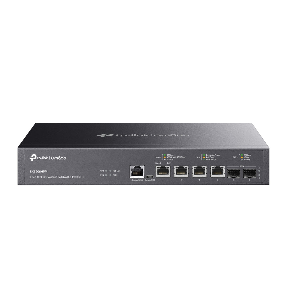 TP-Link SX3206HPP Omada 4-Port PoE++ 10GBase-T L2+ Managed Switch