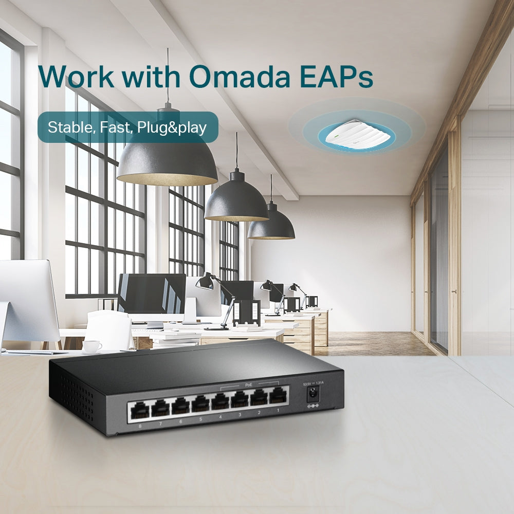 TP-Link TL-SG1008P – powering Omada access points