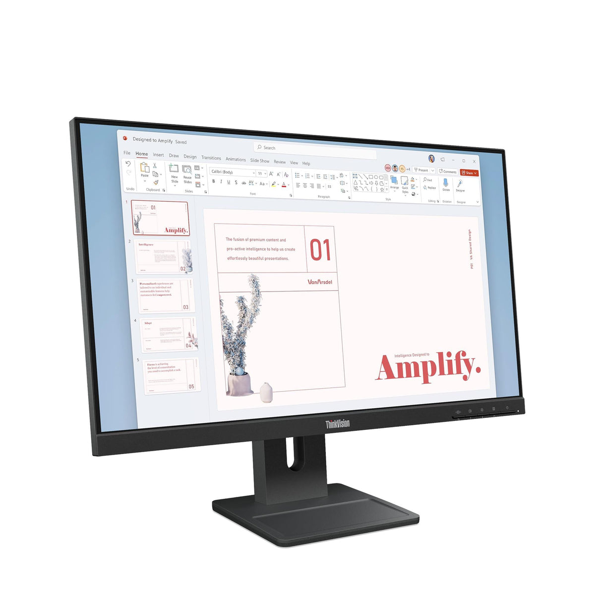 Lenovo ThinkVision E24-40 23.8" Monitor – angled view