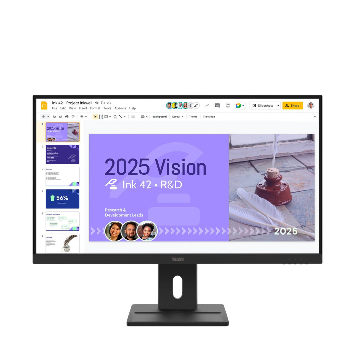 Lenovo ThinkVision E27Q-40 27" QHD Monitor – front view