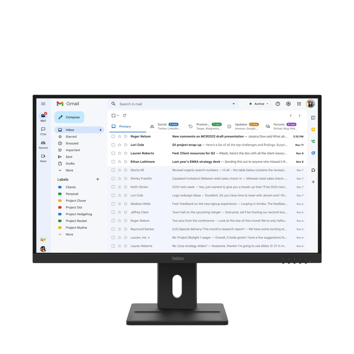 Lenovo ThinkVision E27-40 27" Monitor – front view
