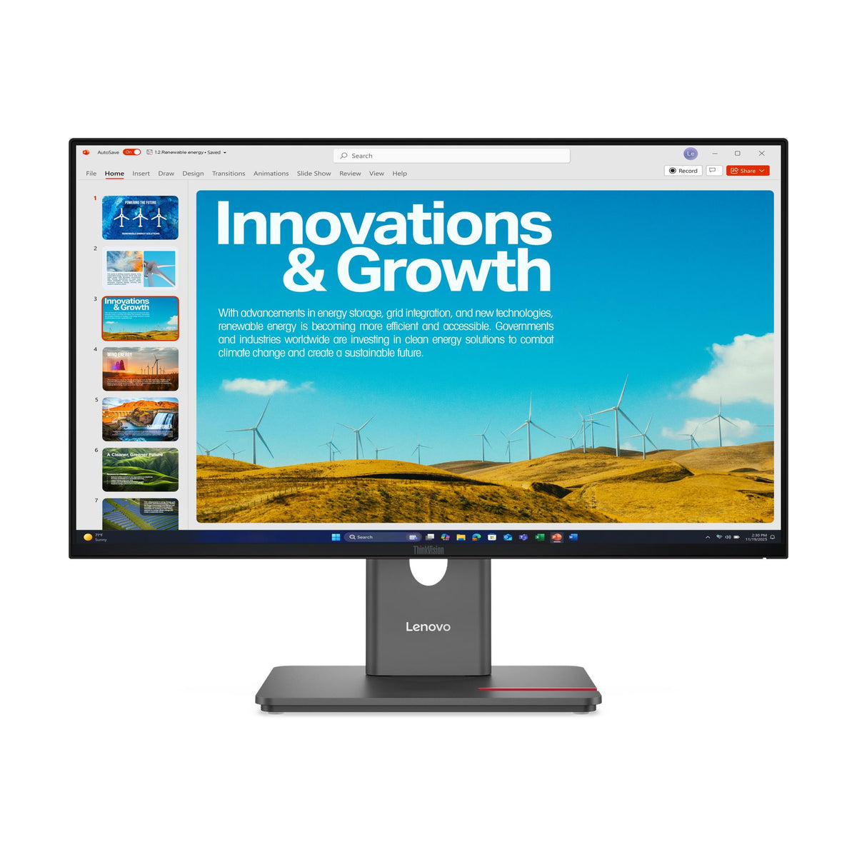 Lenovo ThinkVision P24QD-40 – front view