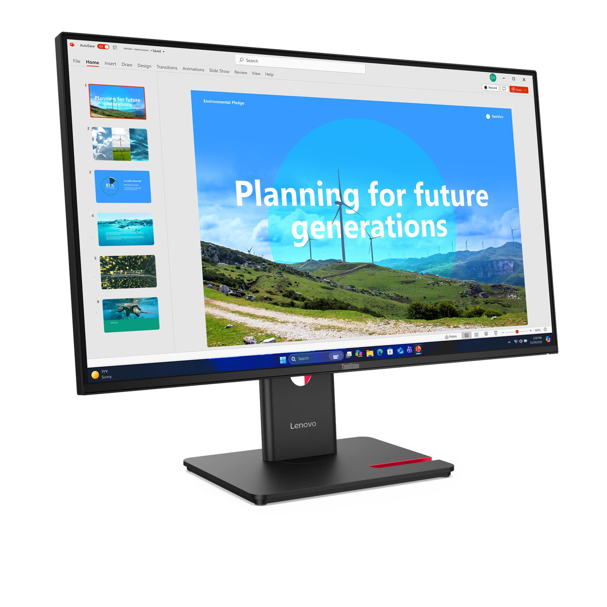 Lenovo ThinkVision T27D-40 27" Monitor – angled view